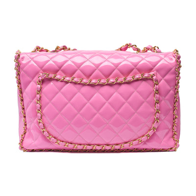 Chanel Vintage 1995 SS Runway Pink Patent Leather Chain Around Maxi