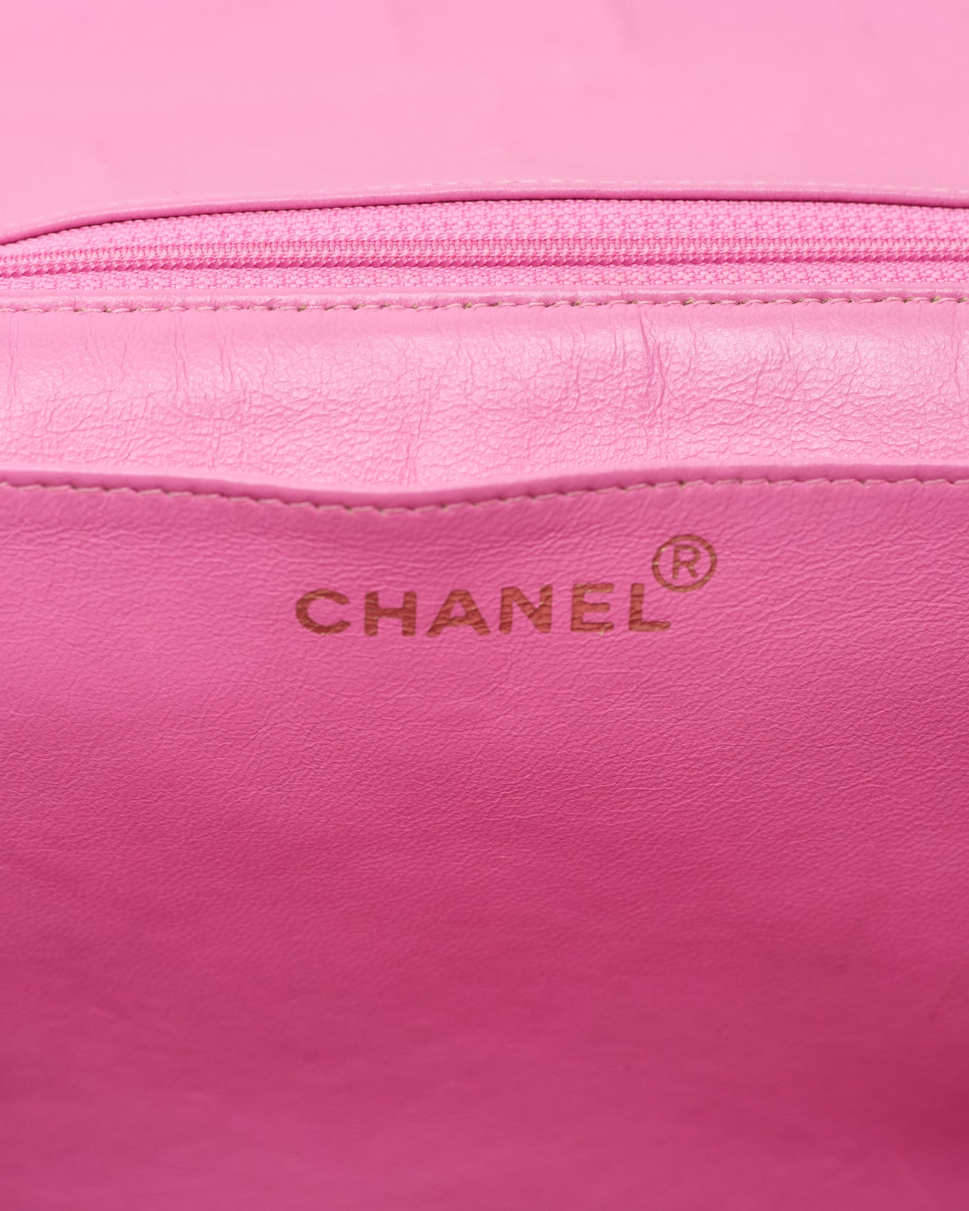 Chanel Vintage 1995 SS Runway Pink Patent Leather Chain Around Maxi