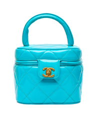 Chanel Vintage 1995 SS Barbie Runway Teal Patent Leather Vanity