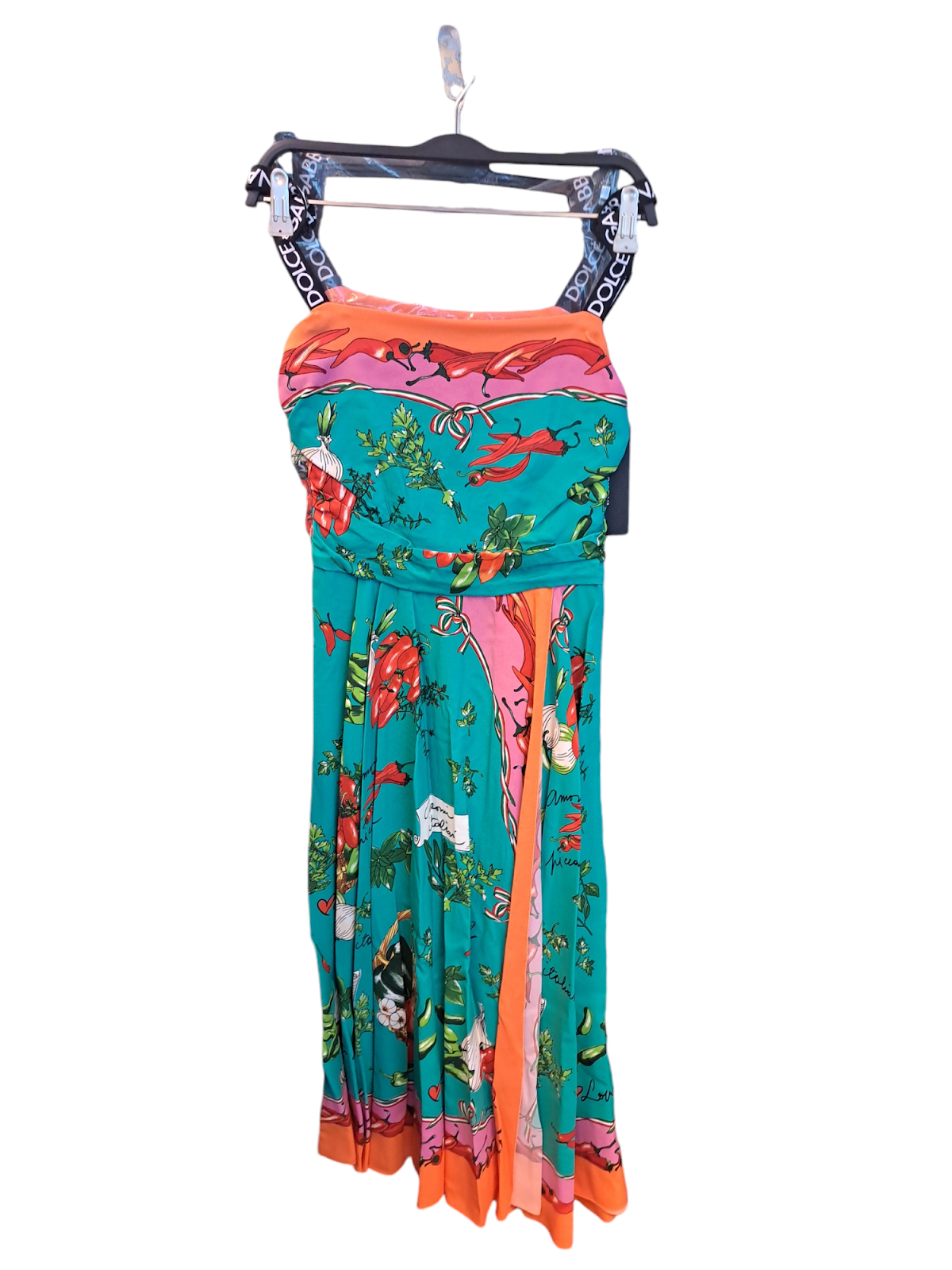 4092B Green Vegetable Print Dress Size: 48