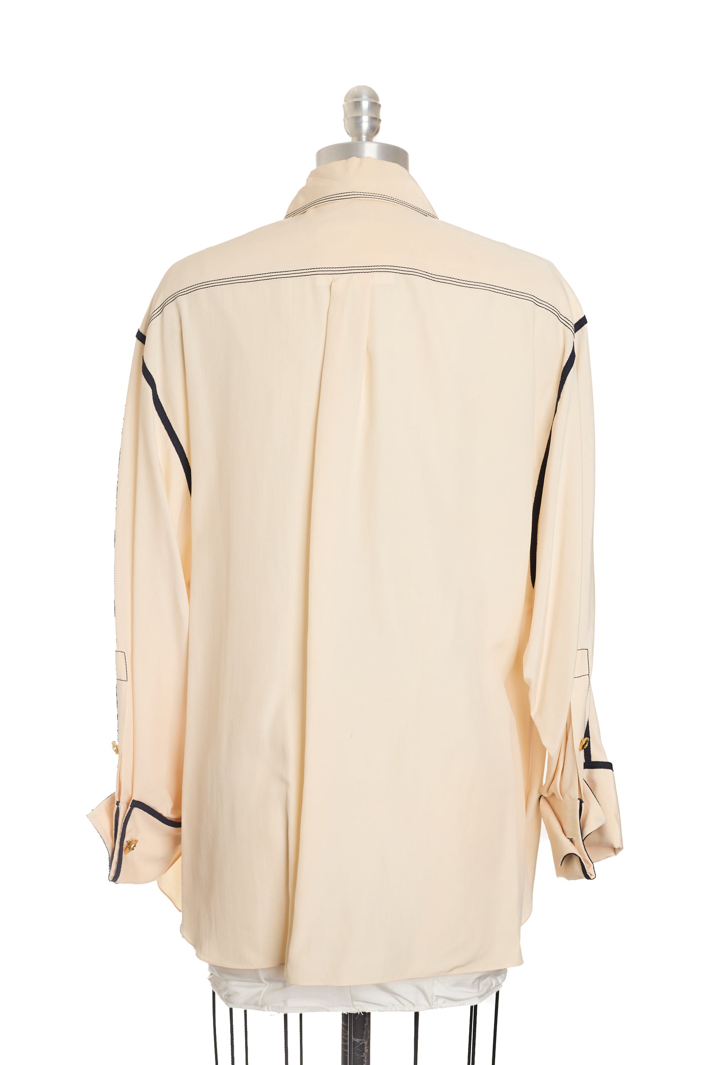 Chanel Vintage Cream Silk CC Blouse