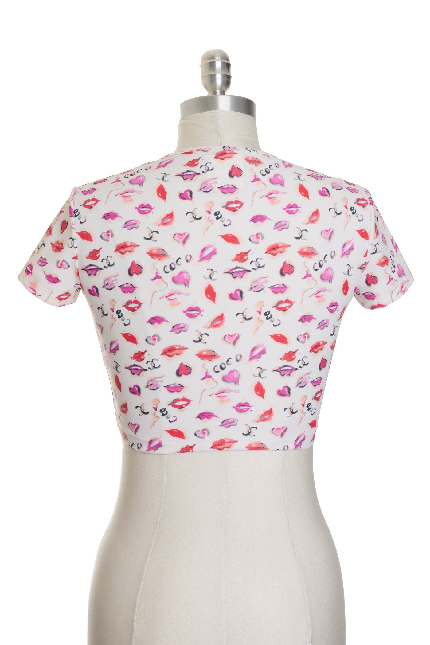 Chanel Vintage 1995 SS Runway Lip Print Crop Top