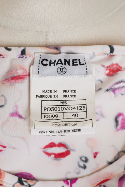 Chanel Vintage 1995 SS Runway Lip Print Crop Top