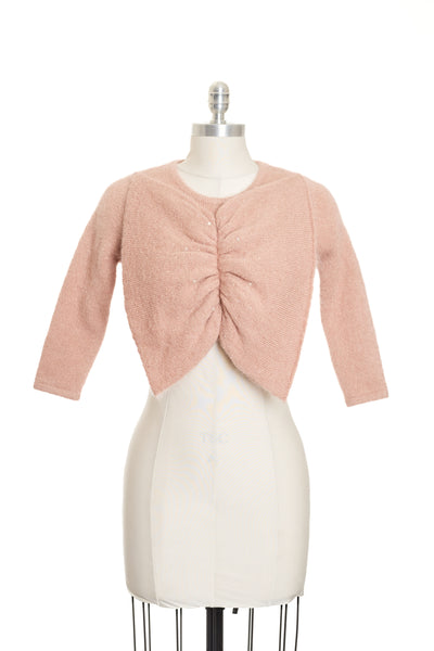 Joostricot  Pink Bow Rhinestone Sweater