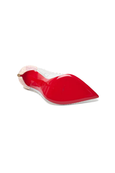 Louboutin Hot Chick Plume Crystal Heels Size 37