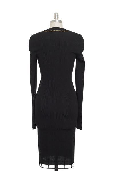 Bottega Veneta Black Cashmere Knit Chain Link Sweater Dress – Anthology of  Style