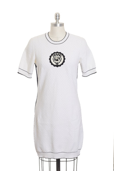 Chanel White Knit Pointelle Dress
