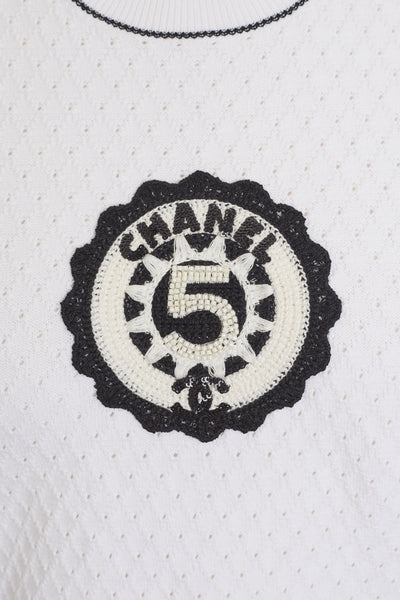 Chanel White Knit Pointelle Dress