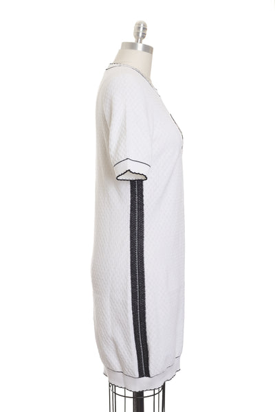 Chanel White Knit Pointelle Dress