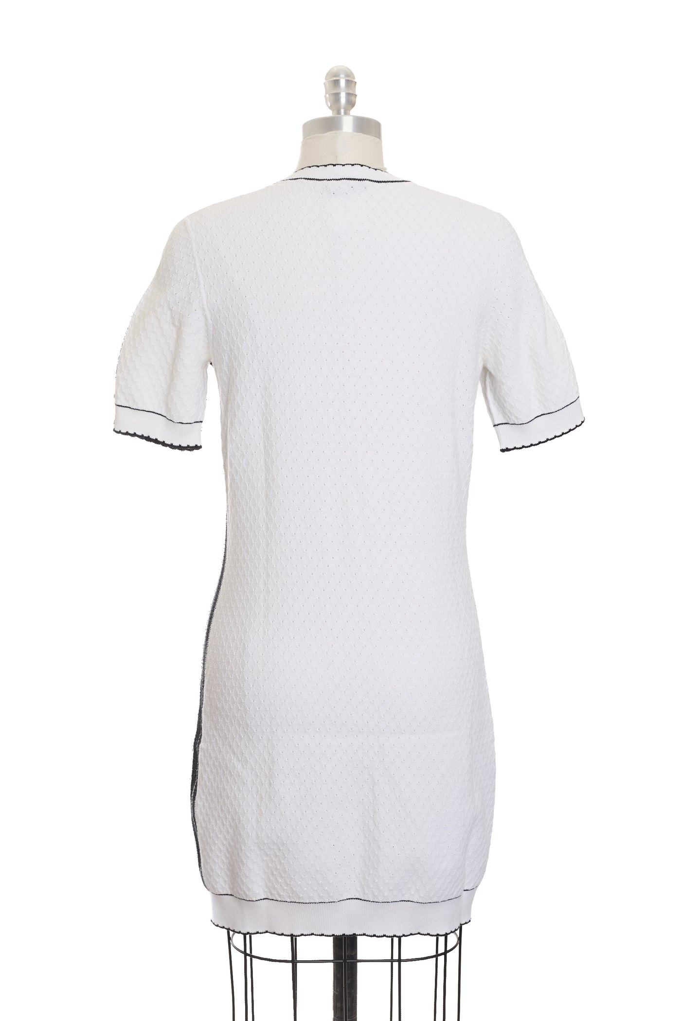Chanel White Knit Pointelle Dress