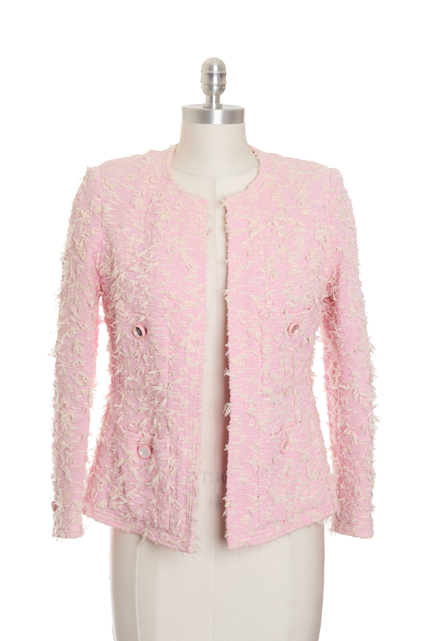 Chanel 1995C Pink Eyelash Tweed Jacket