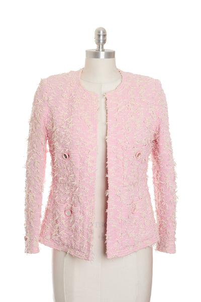 Chanel 1995C Pink Eyelash Tweed Jacket
