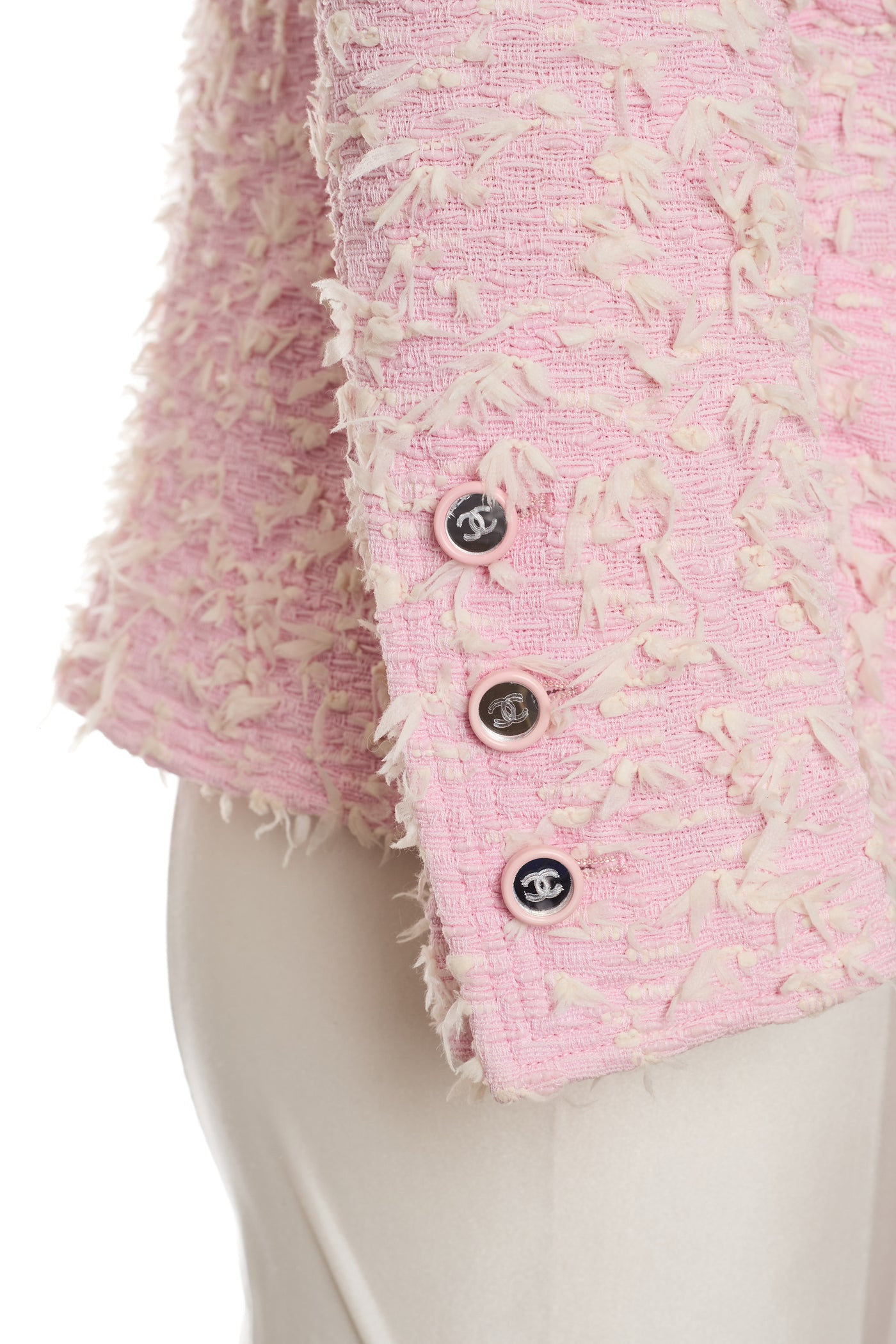 Chanel 1995C Pink Eyelash Tweed Jacket