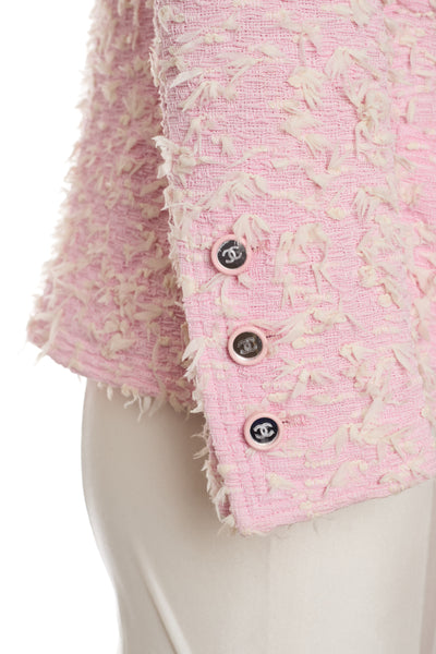 Chanel 1995C Pink Eyelash Tweed Jacket