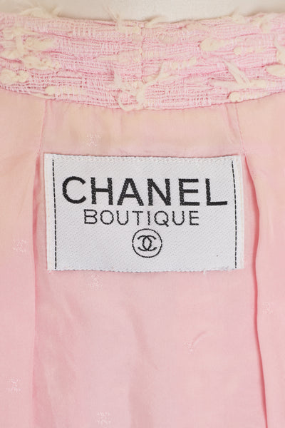 Chanel 1995C Pink Eyelash Tweed Jacket