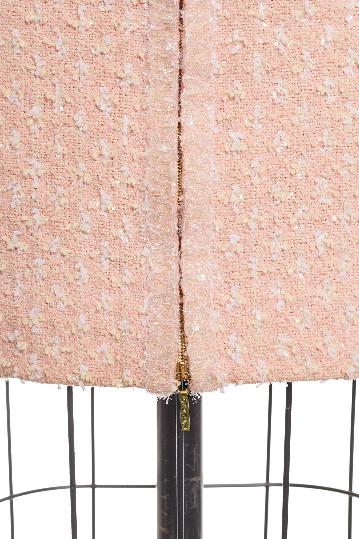 Chanel Vintage 1995 SS Barbie Runway Pink Cropped Tweed Jacket Skirt Suit Set
