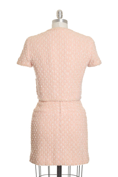 Chanel Vintage 1995 SS Barbie Runway Pink Cropped Tweed Jacket Skirt Suit Set