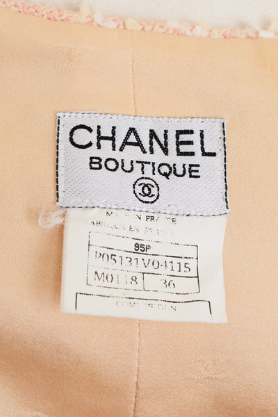 Chanel Vintage 1995 SS Barbie Runway Pink Cropped Tweed Jacket Skirt Suit Set