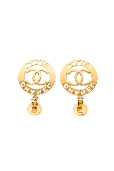 Chanel Vintage Chanel Jumbo Paris Cutout with pearl Earrings