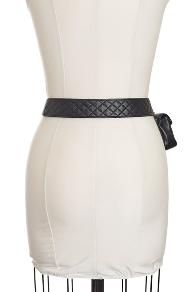 Chanel Vintage Runway Quilted Leather Belt Bag and Chain