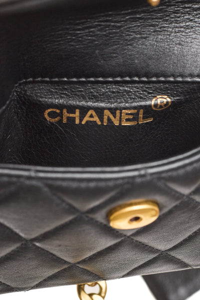Chanel Vintage Runway Quilted Leather Belt Bag and Chain