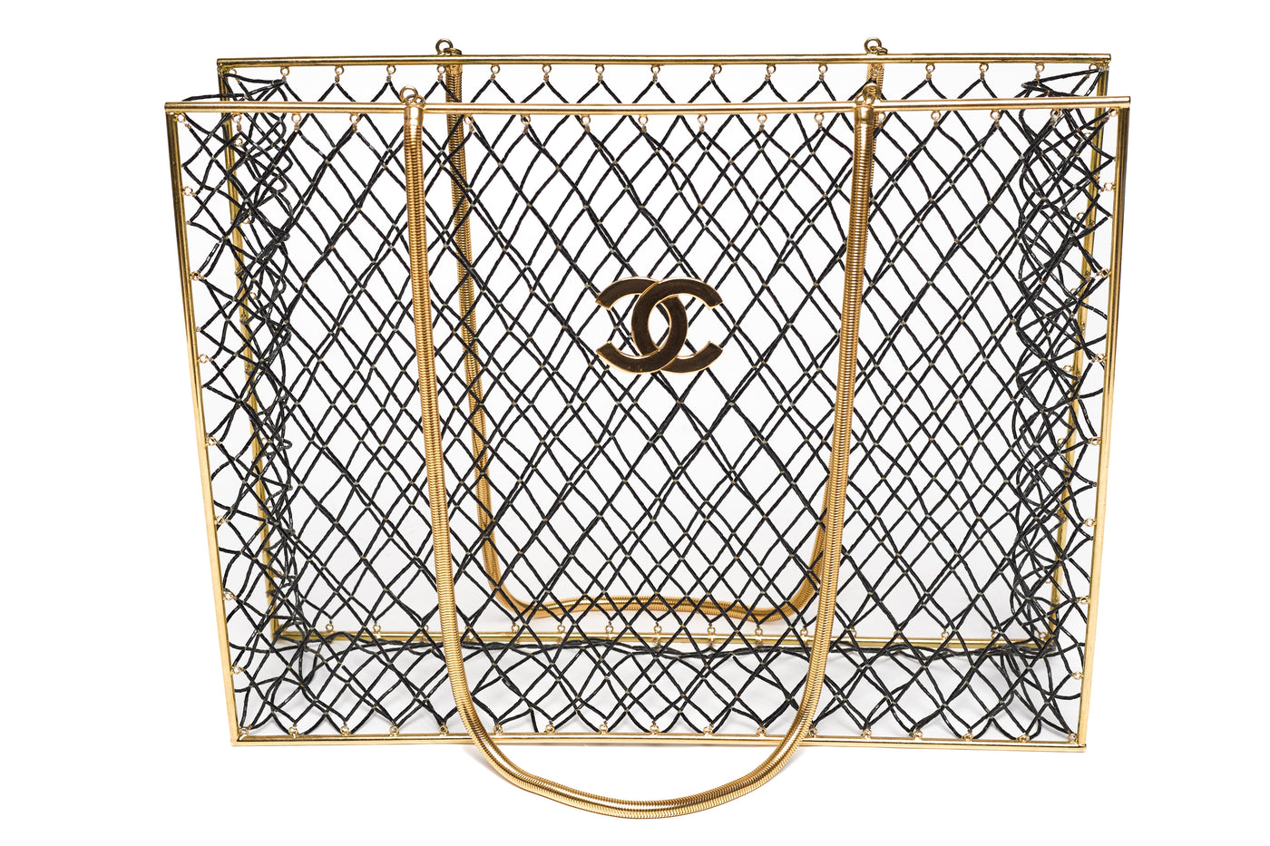 Chanel Vintage RARE Runway Beaded Large Shopping Tote Bag