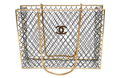 Chanel Vintage RARE Runway Beaded Large Shopping Tote Bag