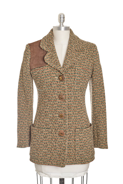 Chanel Vintage 1992 FW Suede and Tweed Jacket