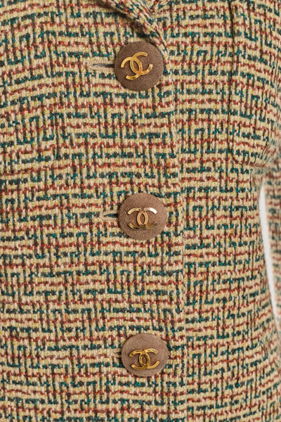 Chanel Vintage 1992 FW Suede and Tweed Jacket
