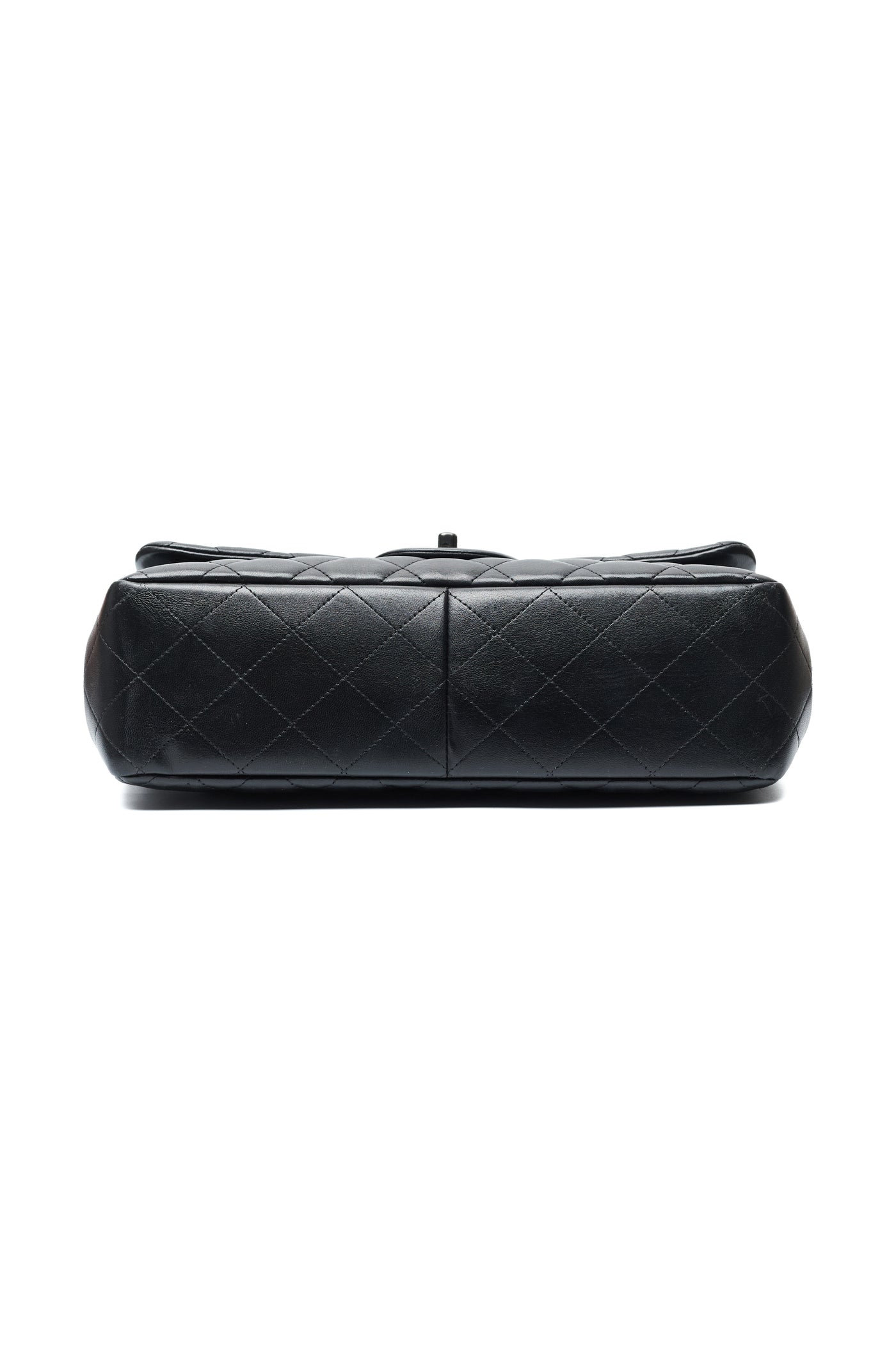 Chanel Black Lambskin So Black Jumbo Double Flap