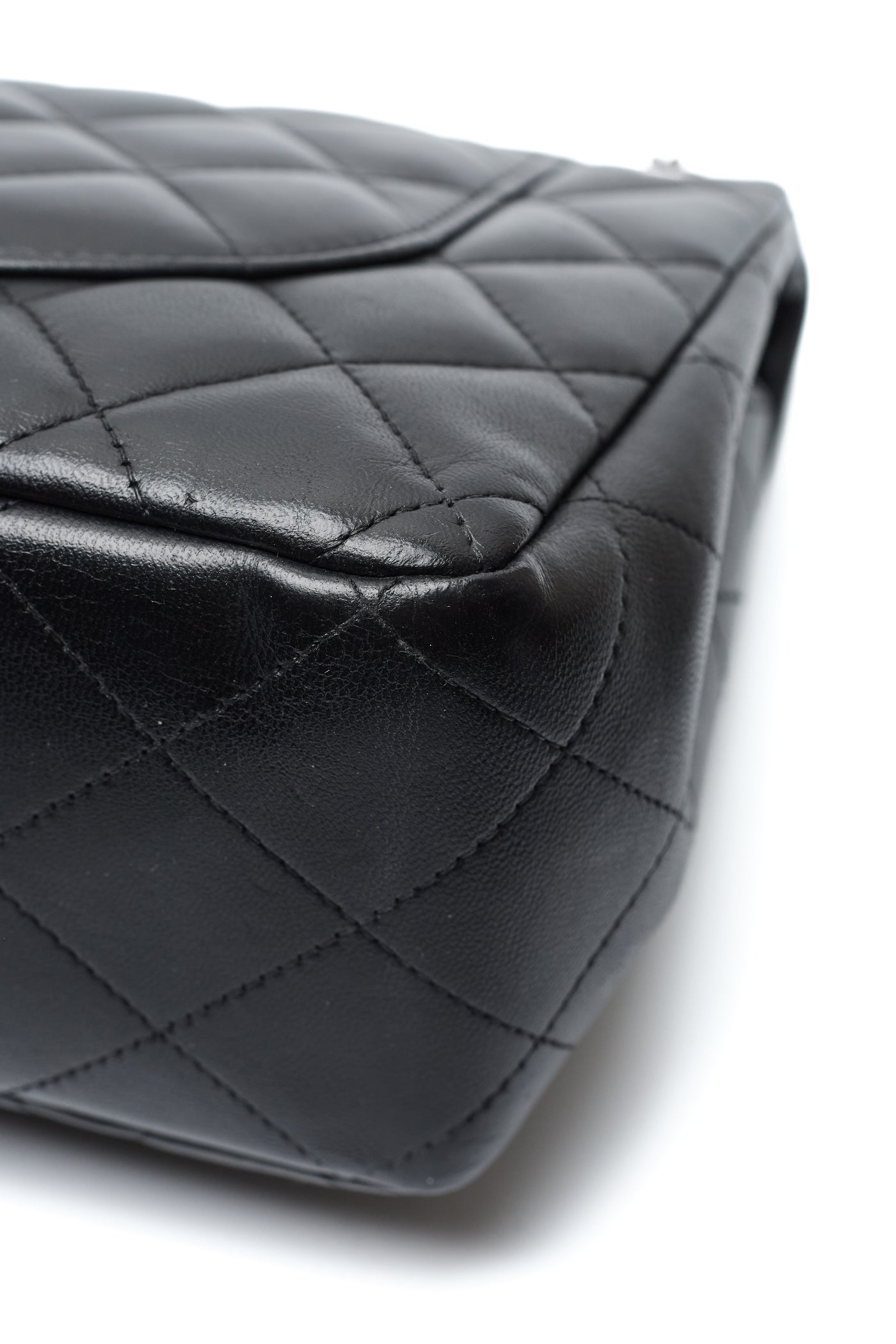 Chanel Black Lambskin So Black Jumbo Double Flap