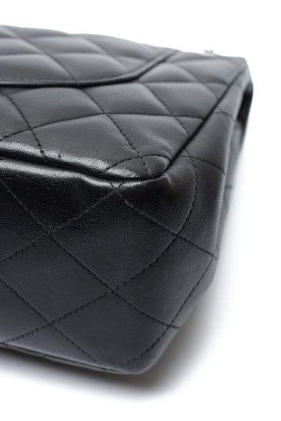 Chanel Black Lambskin So Black Jumbo Double Flap