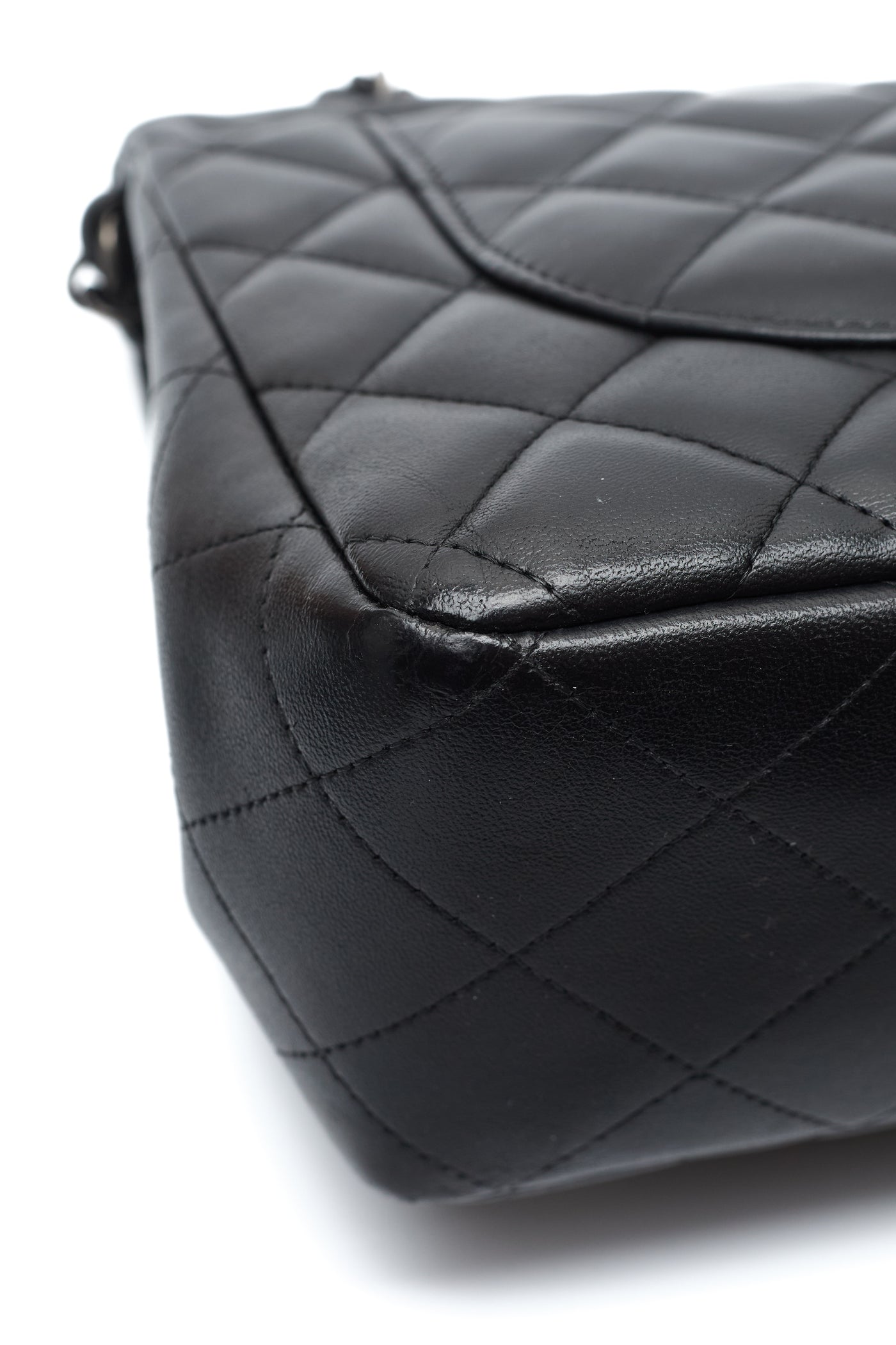 Chanel Black Lambskin So Black Jumbo Double Flap
