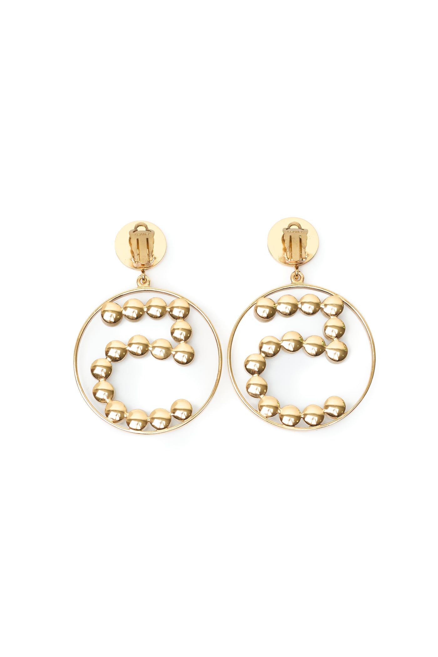 Chanel Rare Vintage Documented Faux Pearl 5 Hoop Drop Earrings