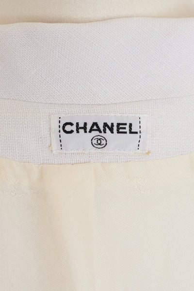 Chanel Rare Vintage 1995 SS Runway Ecru Linen CC Pants Suit