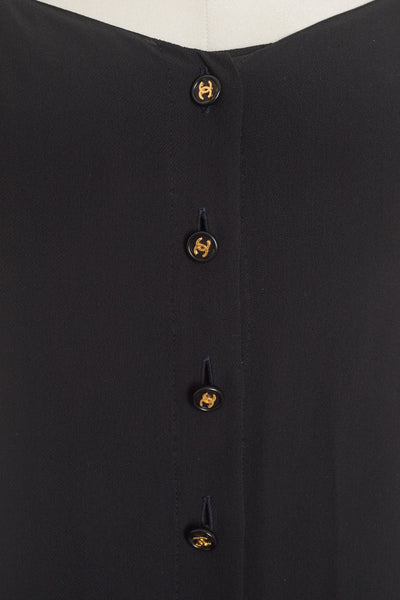 Chanel Vintage Black Silk Dress