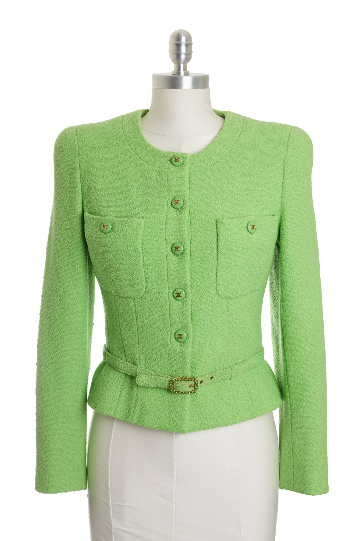Chanel Vintage 1995 SS Green Boucle Jacket