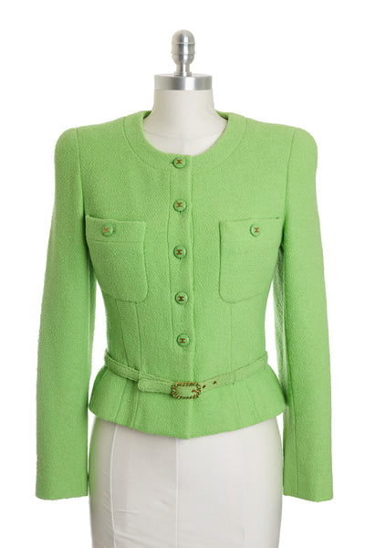 Chanel Vintage 1995 SS Green Boucle Jacket