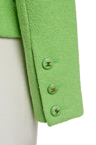 Chanel Vintage 1995 SS Green Boucle Jacket
