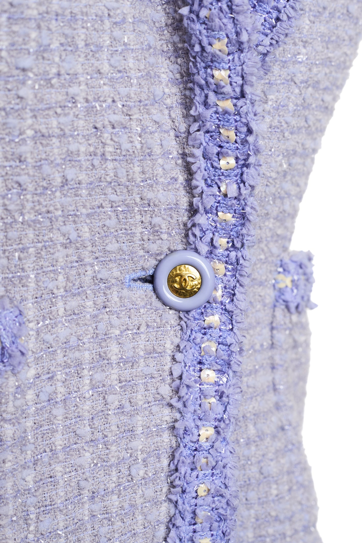 Chanel Rare Vintage 1995 SS Barbie Runway Purple Tweed Skirt Suit Set