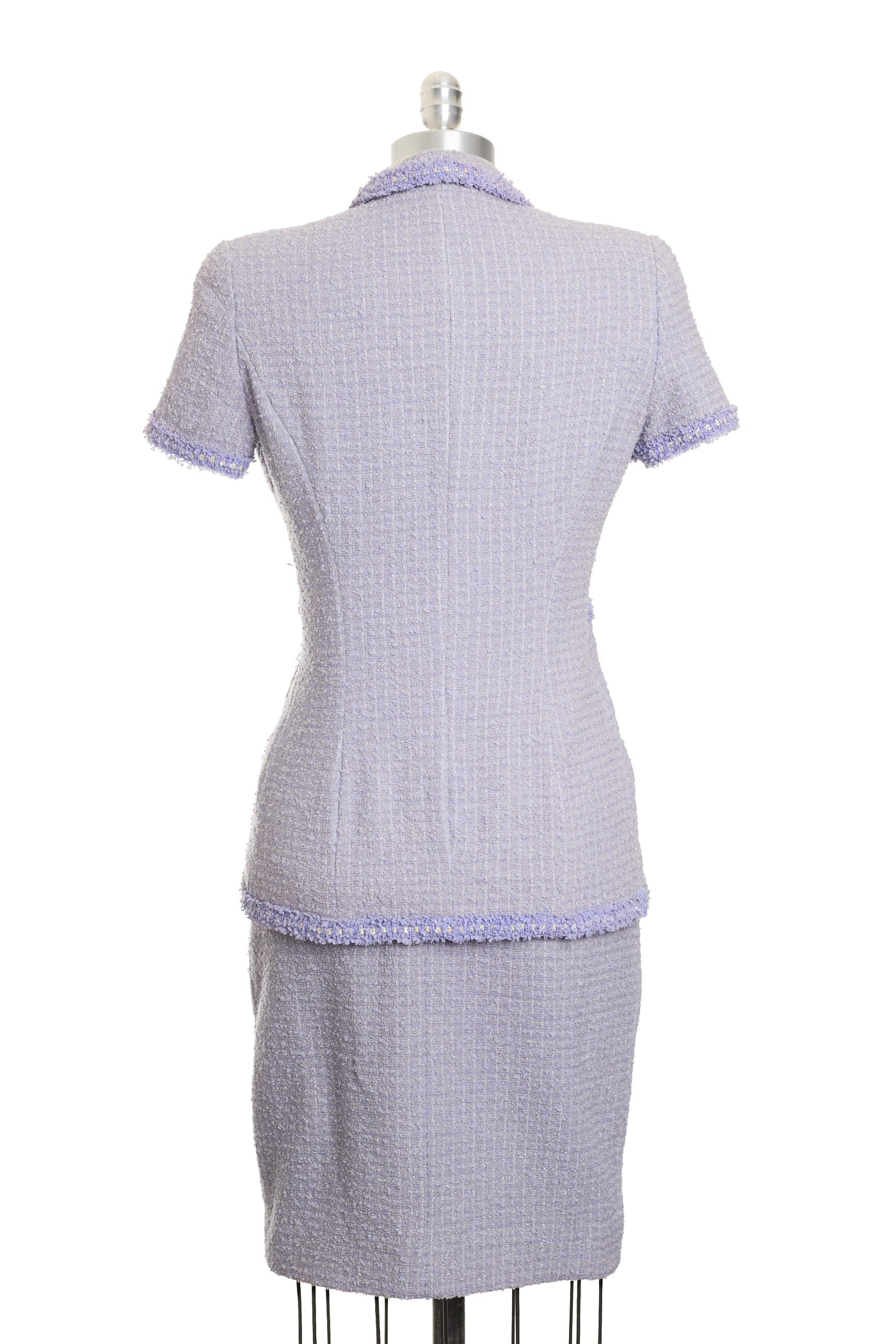 Chanel Rare Vintage 1995 SS Barbie Runway Purple Tweed Skirt Suit Set