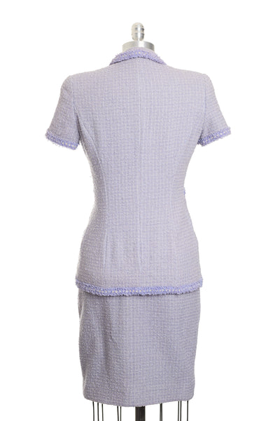 Chanel Rare Vintage 1995 SS Barbie Runway Purple Tweed Skirt Suit Set