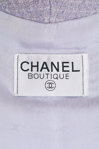 Chanel Rare Vintage 1995 SS Barbie Runway Purple Tweed Skirt Suit Set