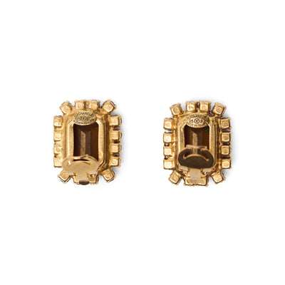 Chanel Vintage 1995 SS Runway Red Crystal Studs