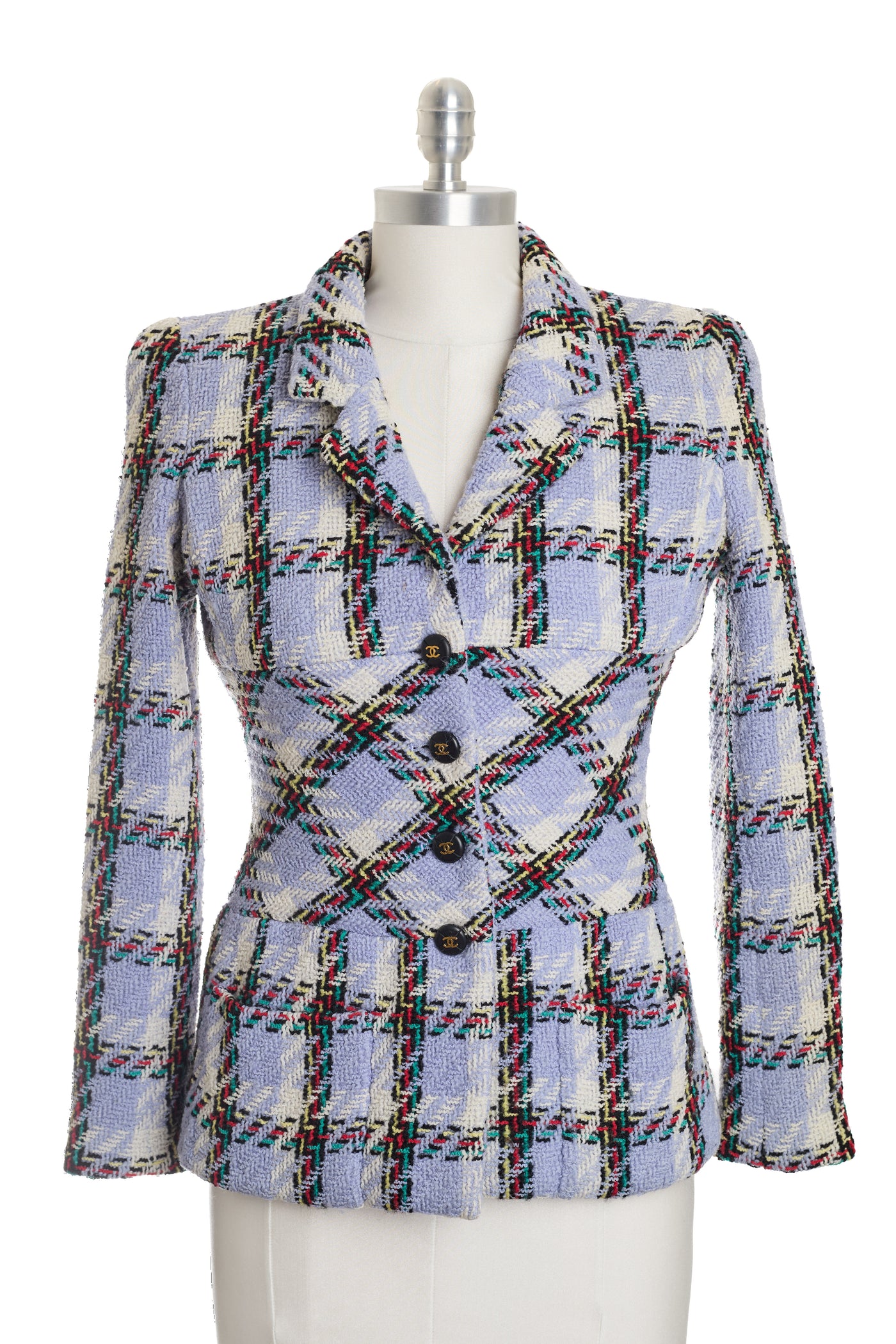 Chanel Vintage 1995 SS Barbie Runway Periwinkle Tweed Jacket