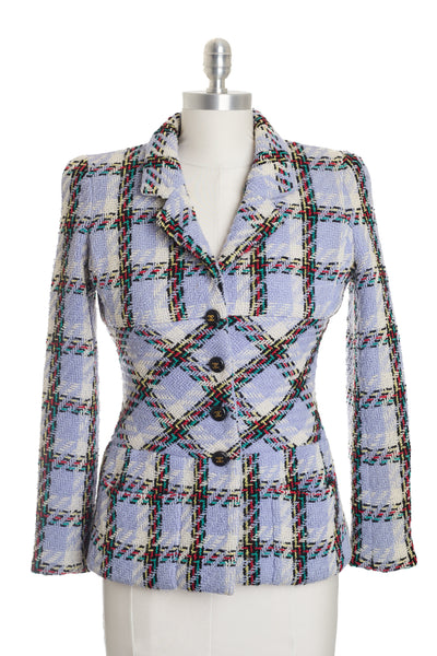 Chanel Vintage 1995 SS Barbie Runway Periwinkle Tweed Jacket
