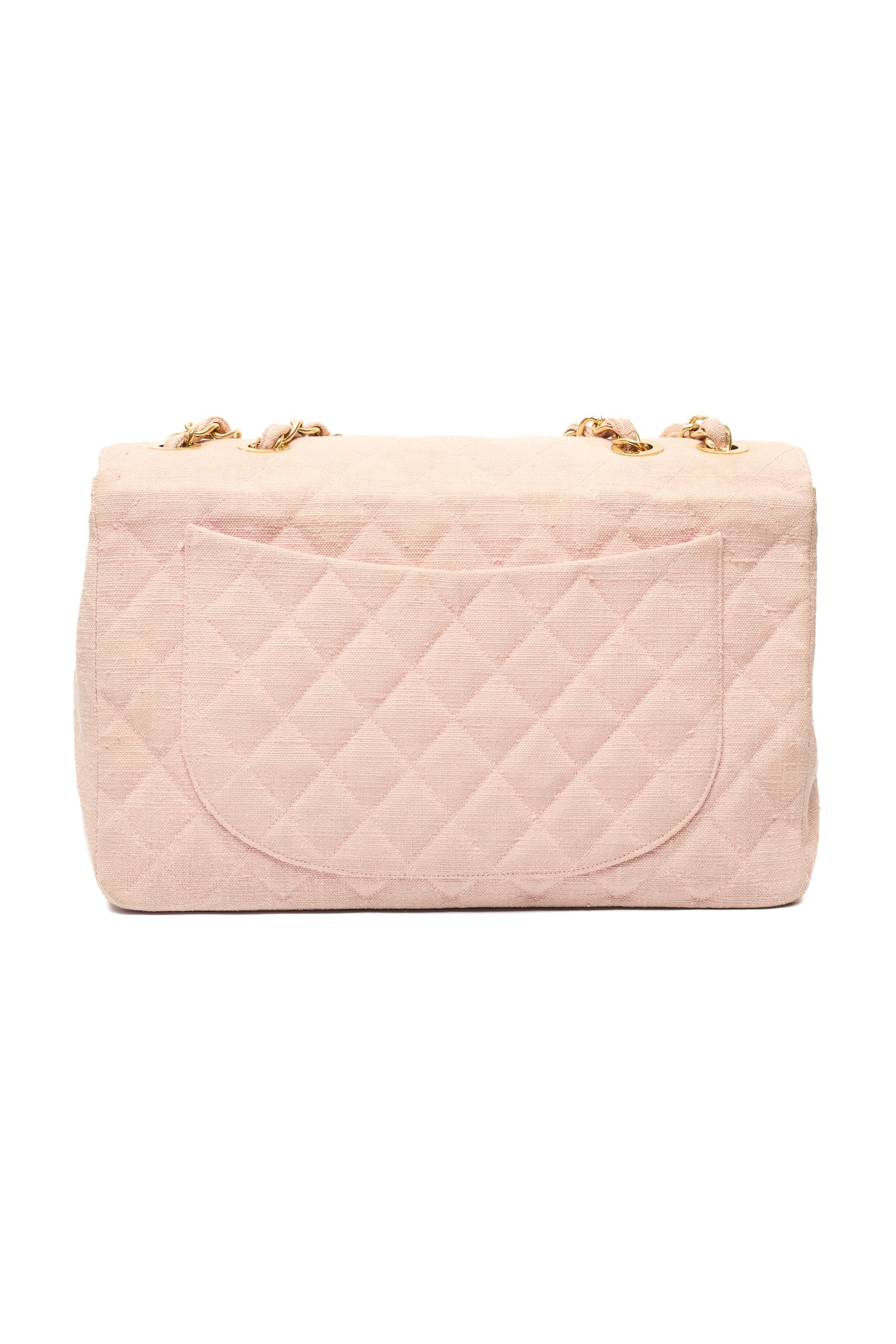 Chanel Vintage Rare Pink Linen Maxi Single Flap