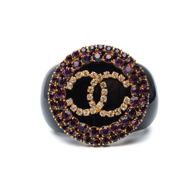 Chanel Vintage 1995 SS Runway Purple Crystal CC Bangle