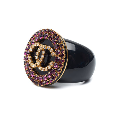 Chanel Vintage 1995 SS Runway Purple Crystal CC Bangle