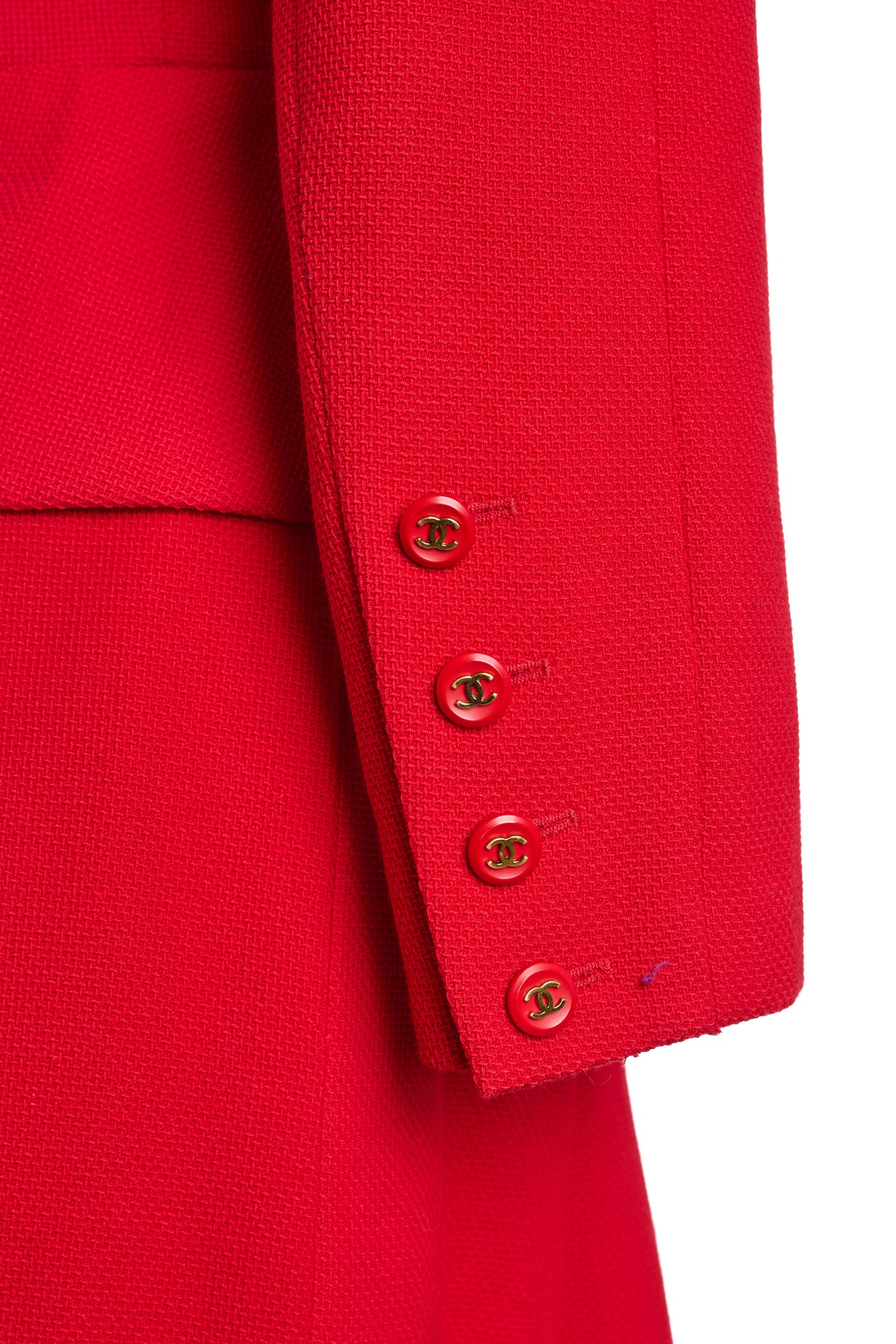 Chanel Vintage 1995 SS Red Skirt Suit Set